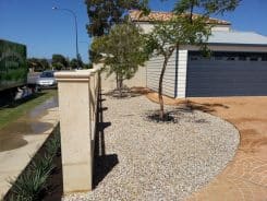 front yard concrete landscaping