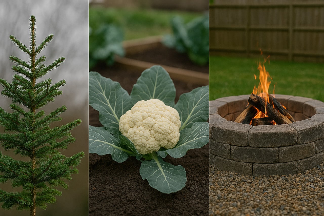 Winter landscaping ideas Perth - Evergreen, Cauliflower, Firepit